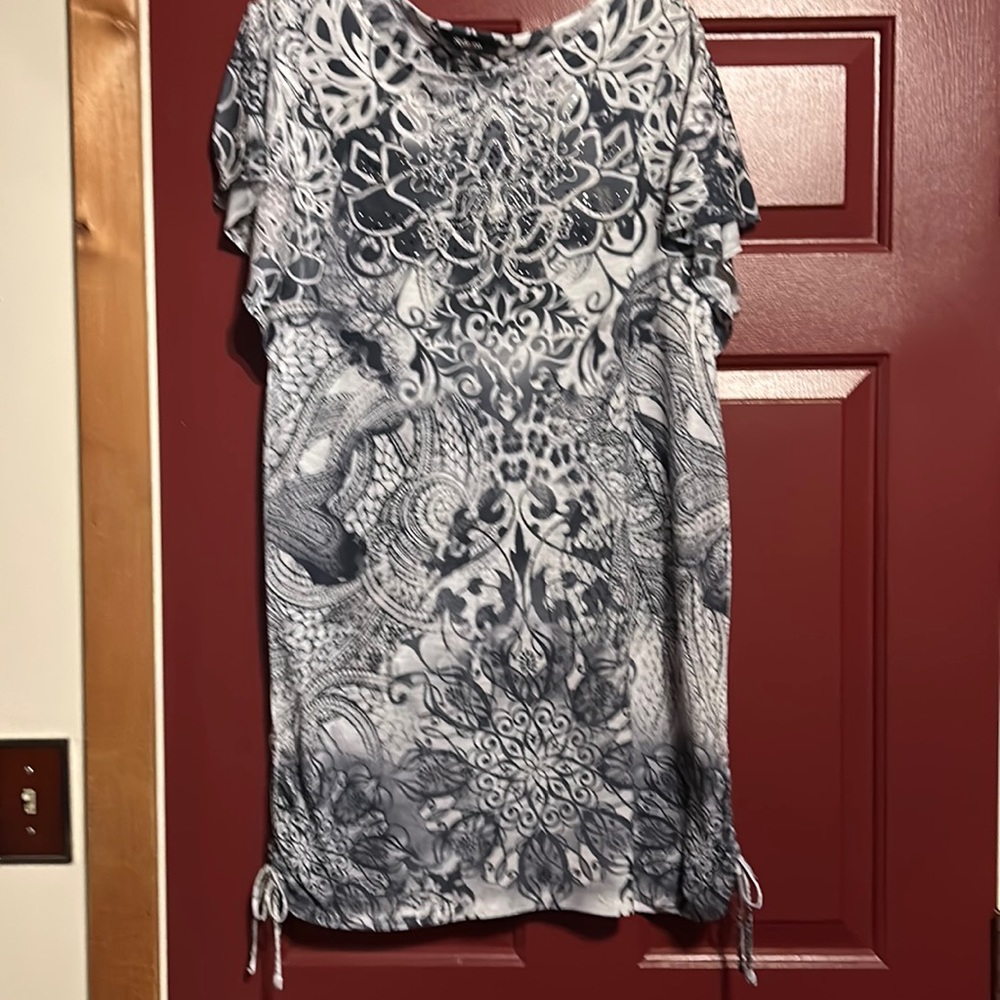 Dress black gray with fancy top